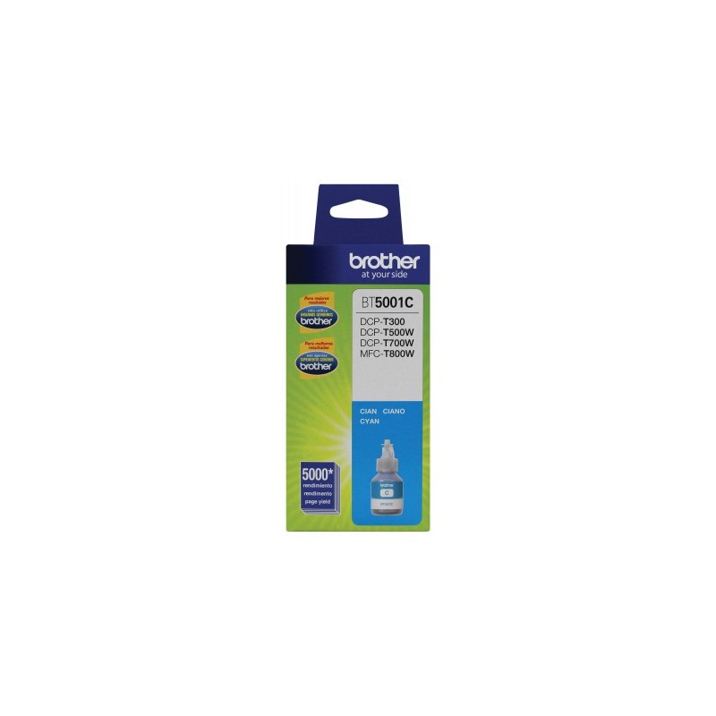 Botella de tinta BROTHER BT5001C, Cian, 5000 páginas