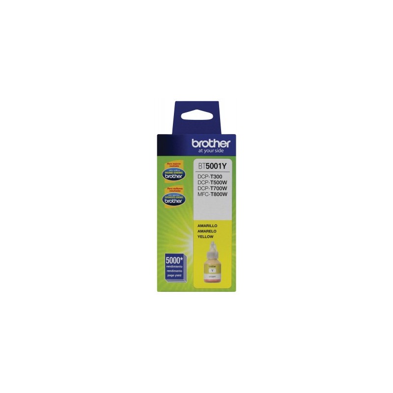 Botella de tinta BROTHER BT5001Y, Amarillo, 5000 páginas