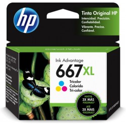 CARTUCHO HP 667XL 3YM80AL , Azul, Magenta, Amarillo