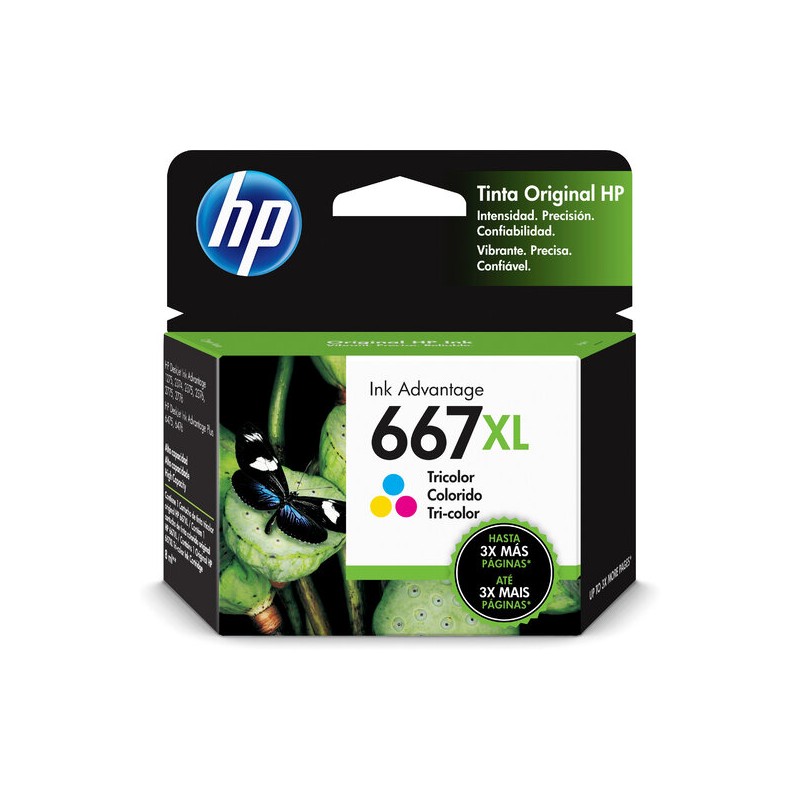 CARTUCHO HP 667XL 3YM80AL , Azul, Magenta, Amarillo