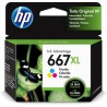 CARTUCHO HP 667XL 3YM80AL , Azul, Magenta, Amarillo