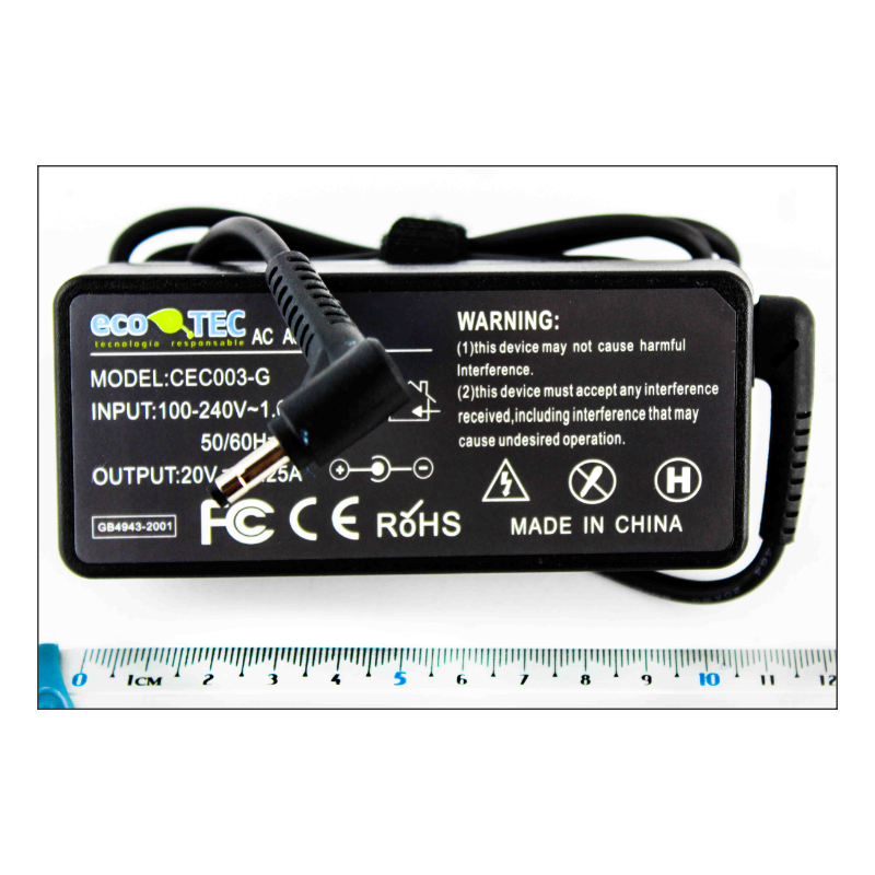 Cargador Compatible Lenovo 20V 2.255A ECO TEC, TIP 4.0*1.7, 45W