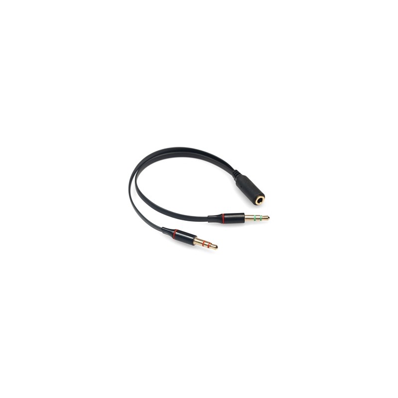 ADAPTADOR STEREO Y A 3.5 DUALADAP MACHO NEGRO BROBOTIX