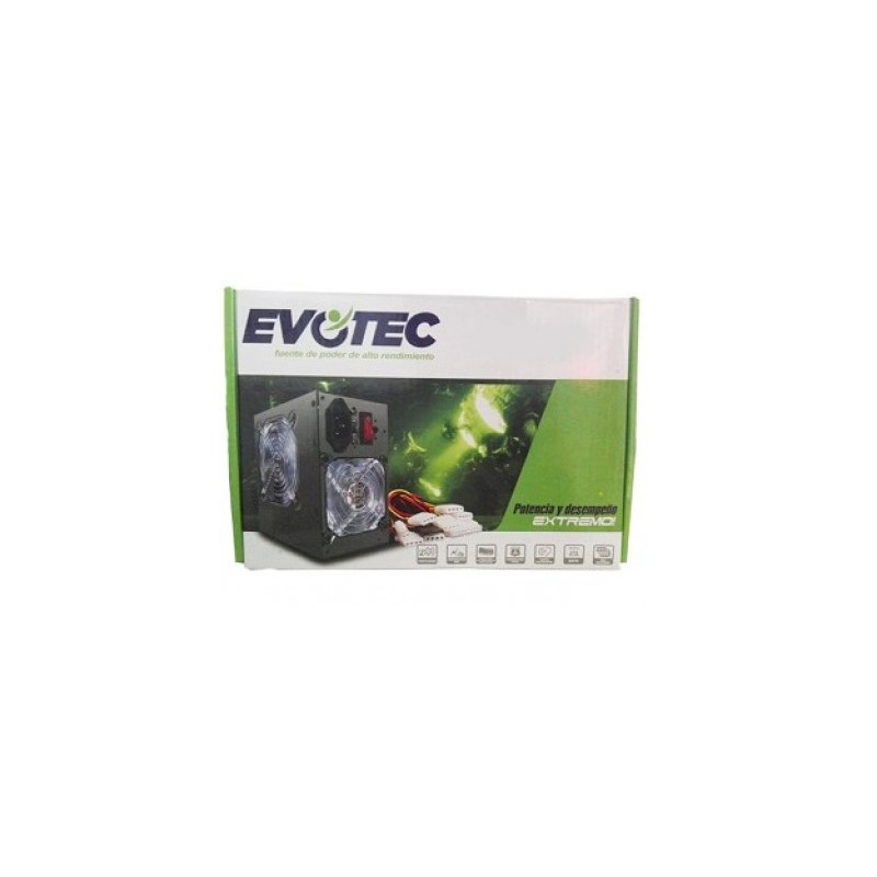 Fuente de Poder EVOTEC PSUEV1, Negro, 600 W, PC