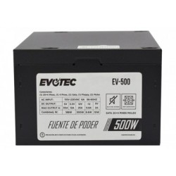 Fuente de Poder EVOTEC EV-500, Negro, 500 W