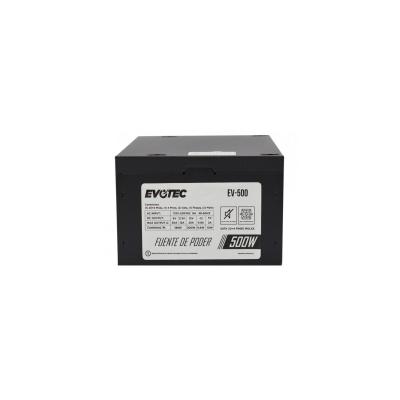Fuente de Poder EVOTEC EV-500, Negro, 500 W