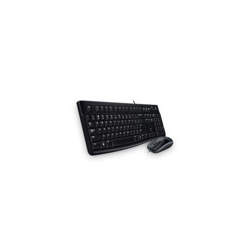 Kit de teclado y mouse LOGITECH Media Combo MK120, Estándar, Negro,1000 DPI