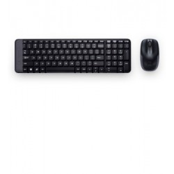 Kit de teclado y mouse LOGITECH MK220, Estándar, Negro, 10 m, RF inalámbrico