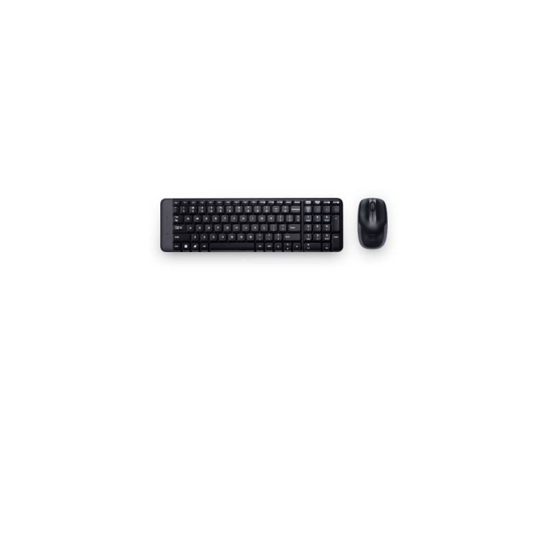 Kit de teclado y mouse LOGITECH MK220, Estándar, Negro, 10 m, RF inalámbrico