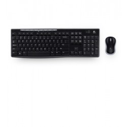 Kit de teclado y mouse LOGITECH MK270, Estándar, Negro, 10 m