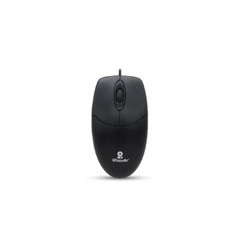 Mouse básico USB BROBOTIX 497202, Negro, Óptico