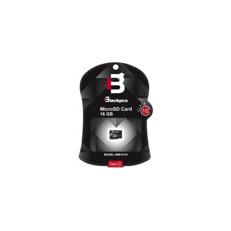 Memoria Micro SD Blackpcs MM10101-16, 16 GB, 30 MB/s, Negro, Clase 10