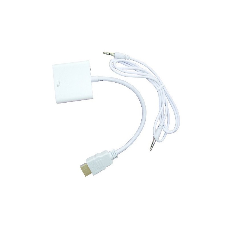 Convertidor HDMI a VGA BROBOTIX , HDMI, VGA (D-Sub), Color blanco
