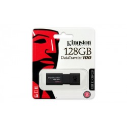 *Memoria USB Kingston Technology , 128 GB, USB 3.0, 100 MB/s, 10 MB/s, Negro DT100G3/128GB
