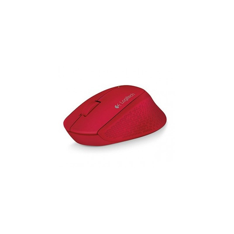 Mouse LOGITECH M280, Rojo, 3 botones, USB, Óptico, 1000 DPI