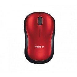 Mouse LOGITECH M185, Rojo, 3 botones, RF inalámbrico, Óptico, 1000 DPI