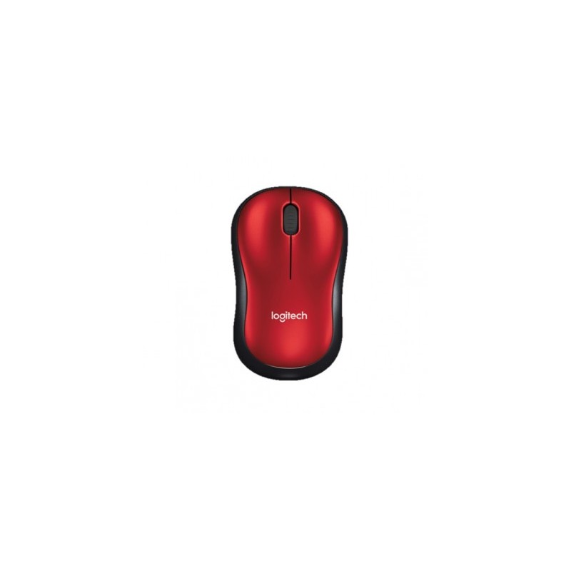 Mouse LOGITECH M185, Rojo, 3 botones, RF inalámbrico, Óptico, 1000 DPI