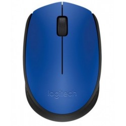 Mouse LOGITECH M170, Negro con detalles en Azul, 3 botones, RF inalámbrico