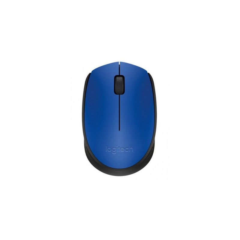 Mouse LOGITECH M170, Negro con detalles en Azul, 3 botones, RF inalámbrico