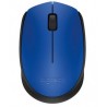 Mouse LOGITECH M170, Negro con detalles en Azul, 3 botones, RF inalámbrico