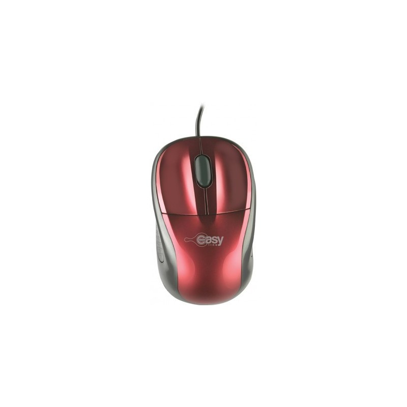Mouse Easy Line EASY LINE, Rojo, 3 botones, Óptico, 1000 DPI