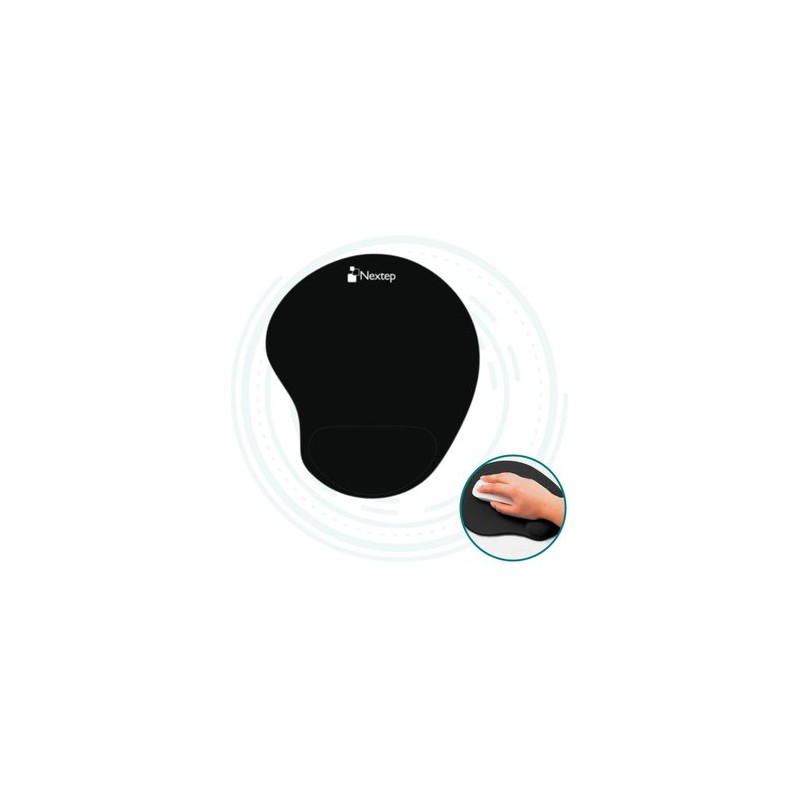 Mouse Pad Nextep Ergonómico Gel Color Negro