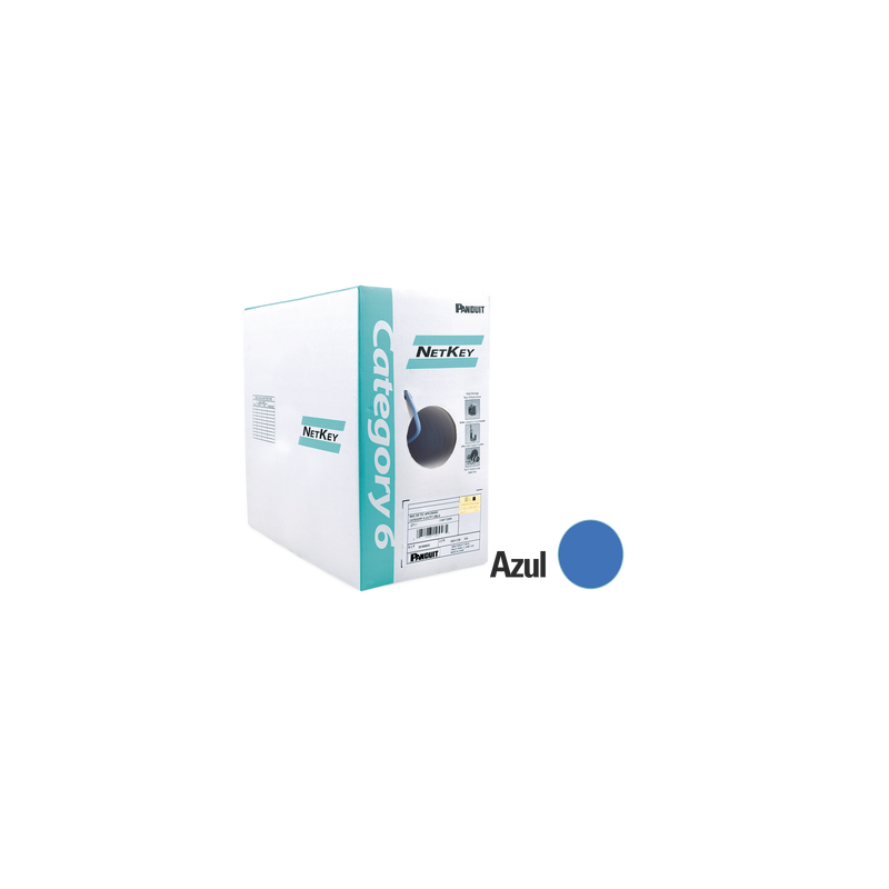BOBINA CABLE UTP COBRE 305M CAT6 CM 24 AWG AZUL