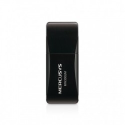 Adadptador Mini USB 2.0 MERCUSYS MW300UM, Negro, 300 Mbit/s