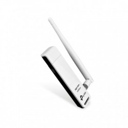 Adaptador USB TP-LINK TL-WN722N, Inalámbrico, 150 Mbit/s, Color blanco