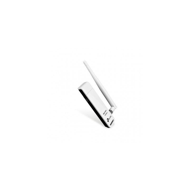 Adaptador USB TP-LINK TL-WN722N, Inalámbrico, 150 Mbit/s, Color blanco