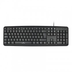 Teclado PERFECT CHOICE PC-201038, USB, QWERTY, negro, universal, alambrico