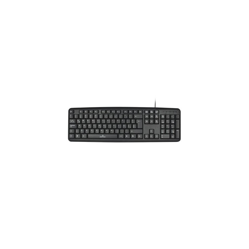 Teclado PERFECT CHOICE PC-201038, USB, QWERTY, negro, universal, alambrico