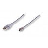 Cable USB a mini USB MANHATTAN, 1,8 m, USB A, Mini-USB B, Macho/Macho, Transparente 333412