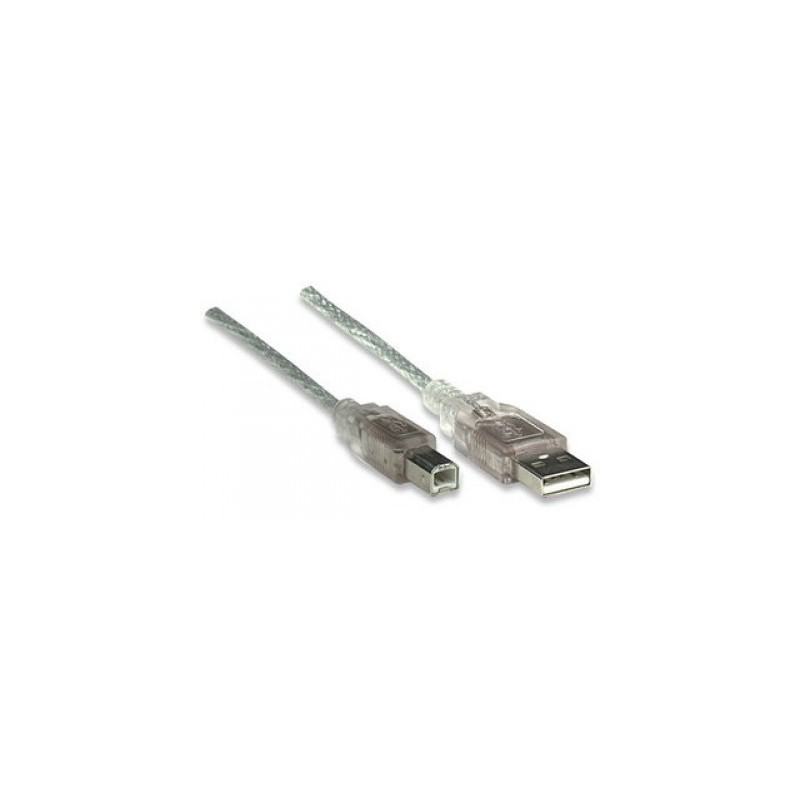 Cable USB tipo B MANHATTAN, 1,8 m, USB A, USB B (333405)