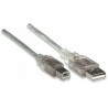 Cable USB tipo B MANHATTAN, 1,8 m, USB A, USB B (333405)