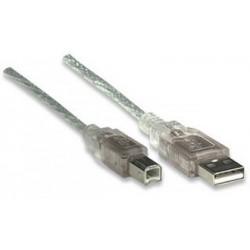 Cable USB tipo B MANHATTAN, 1,8 m, USB A, USB B (333405)