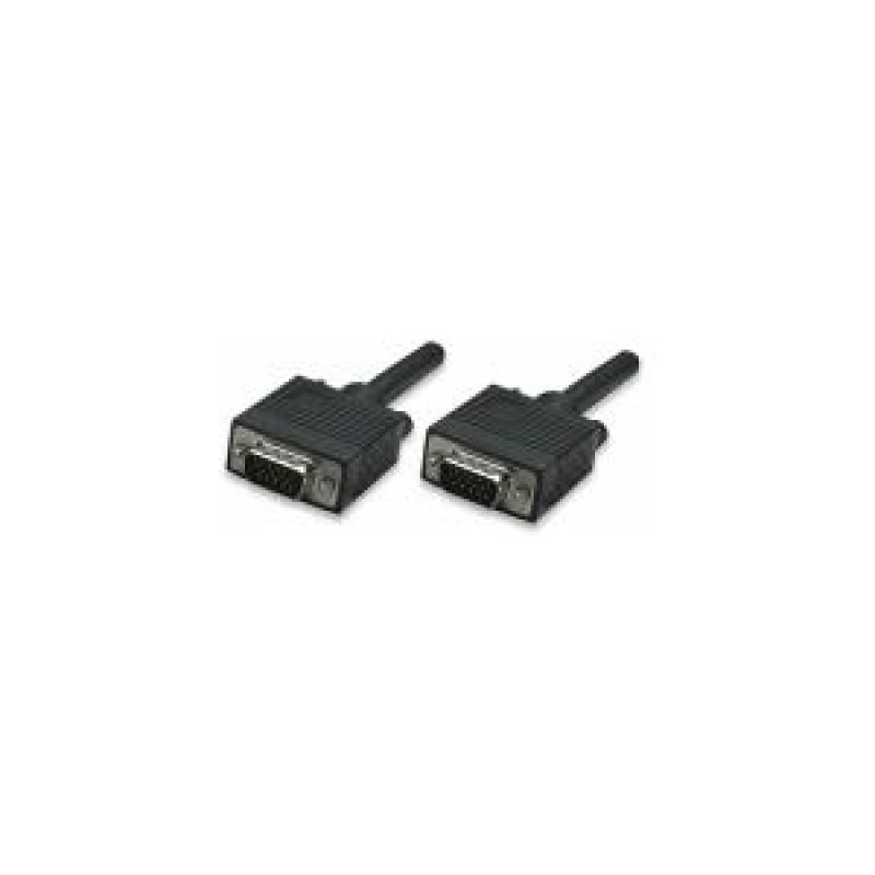 Cable VGA - HD15 MANHATTAN, 1,8 m, VGA (D-Sub), VGA (D-Sub), Macho/Macho, Negro (copia)