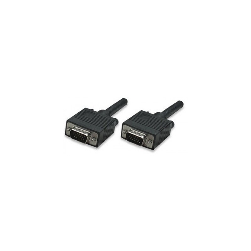 Cable VGA - HD15 MANHATTAN, 3 m, VGA (D-Sub), VGA (D-Sub), Macho/Macho, Negro