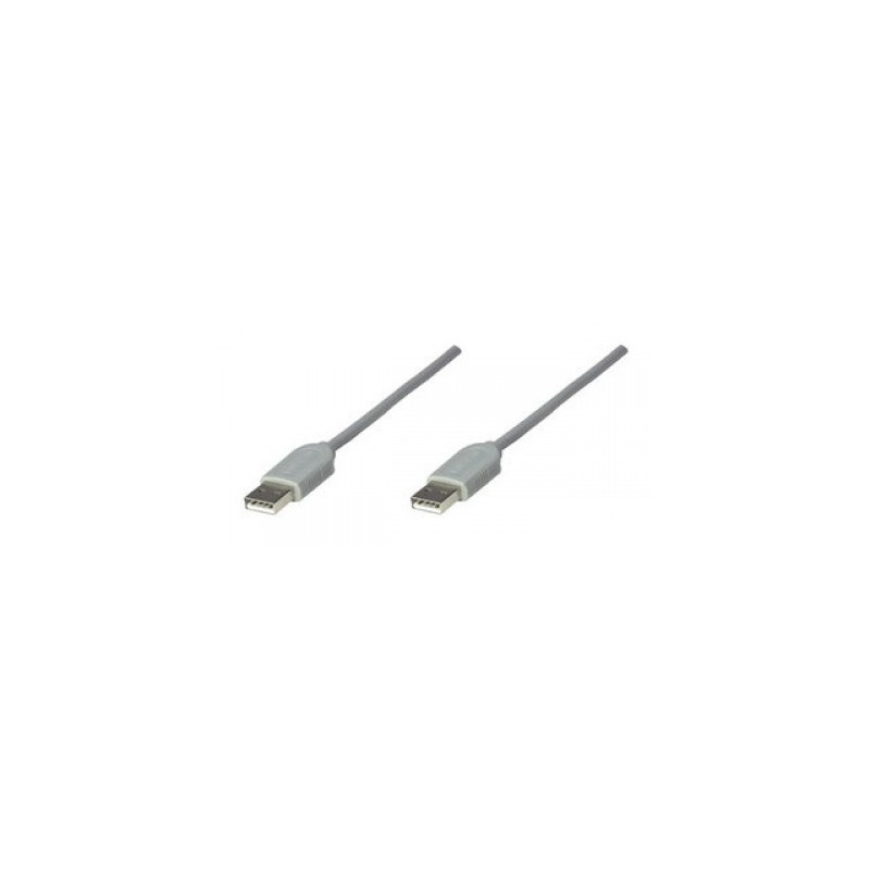 *Cable USB A a A MANHATTAN, 1,8 m, Macho/Macho, Gris