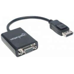 Adaptador Displayport a VGA MANHATTAN 151962, Negro, DisplayPort, VGA