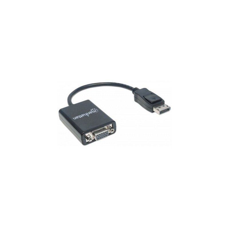 Adaptador Displayport a VGA MANHATTAN 151962, Negro, DisplayPort, VGA