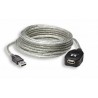 Cable USB - Extension MANHATTAN, 5 m, Macho/hembra, Plata 519779