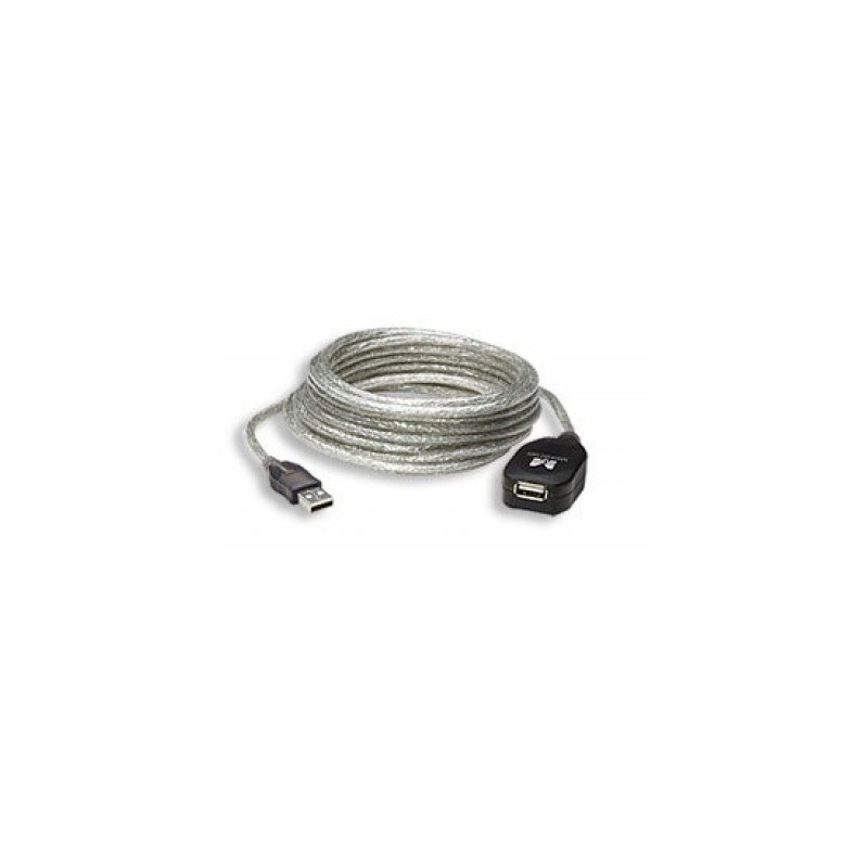 Cable USB - Extension MANHATTAN, 5 m, Macho/hembra, Plata 519779