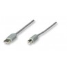 Cable USB MANHATTAN 341028, USB B, USB B, Macho/Macho, 4,5 m, Gris