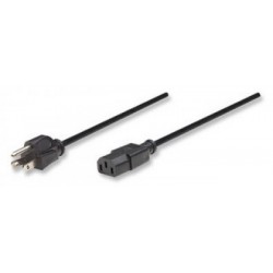 Cable de corriente MANHATTAN, Macho/Macho, 1,8 m, Negro, Modelo 300179