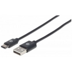 Cable USB C MANHATTAN 354929, USB A-C 2.0, 2 m, Negro