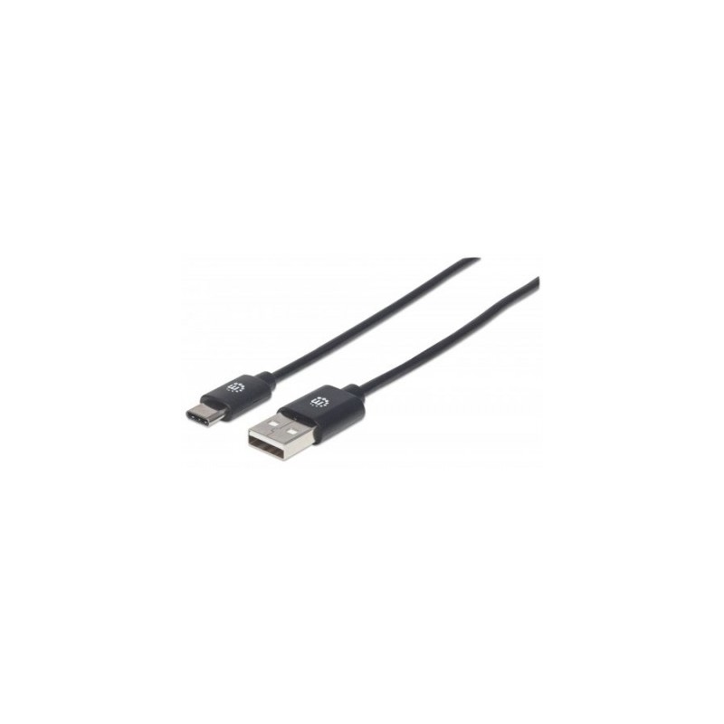 Cable USB C MANHATTAN 354929, USB A-C 2.0, 2 m, Negro