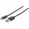Cable USB C MANHATTAN 354929, USB A-C 2.0, 2 m, Negro